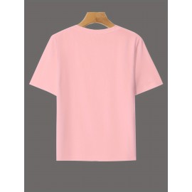 [Breast Cancer Awareness Shirt] Plus Size Breast Cancer Awareness T-Shirt for Women | Soft & Comfortable Round Neck Short Sleeve Tee with Pink Ribbon Graphic & 