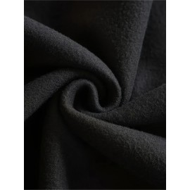 Plus Size, Women's Winter Elegant Geometric Print Hooded Sweatshirt - Cozy Pullover Hoodie with Book & Floral Design, 