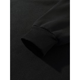 [Plus Size Sweatshirt] Plus Size Women's Casual Sweatshirt | Autumn and Winter Long-Sleeved Pullover with Pockets | Mute S Printed Round Neck