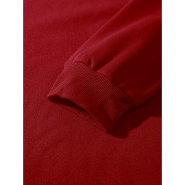 [Plus Size Sweatshirt] Plus Size Women's Casual Sweatshirt | Autumn and Winter Long-Sleeved Pullover with Pockets | Mute S Printed Round Neck