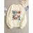 Plus Size, Large-Sized Women's Christmas Cartoon Print Hoodie - Oversized Round-Neck Pullover Sweatshirt with Santa & Elves, Soft Casual Sleeve, Machine Washable Cozy Winter Holiday Sweater for Women