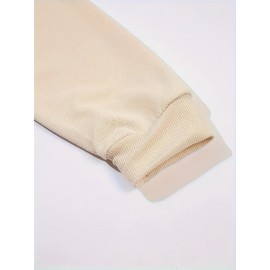 Plus Size, Large-Sized Women's Christmas Cartoon Print Hoodie - Oversized Round-Neck Pullover Sweatshirt with Santa & Elves, Soft Casual Sleeve, Machine Washable Cozy Winter Holiday Sweater for Women