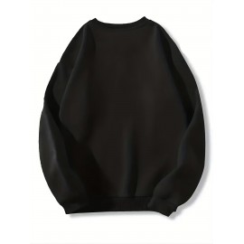 Plus Size, Large-Sized Women's Christmas Cartoon Print Hoodie - Oversized Round-Neck Pullover Sweatshirt with Santa & Elves, Soft Casual Sleeve, Machine Washable Cozy Winter Holiday Sweater for Women