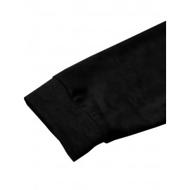 Plus Size, Large-Sized Women's Christmas Cartoon Print Hoodie - Oversized Round-Neck Pullover Sweatshirt with Santa & Elves, Soft Casual Sleeve, Machine Washable Cozy Winter Holiday Sweater for Women