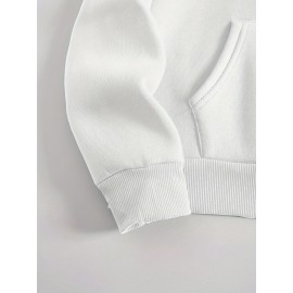 Winter Warmth | Women's Plus Size Christmas Tree Print Hoodie - Cozy Long Sleeve Pullover with Pockets, Festive 