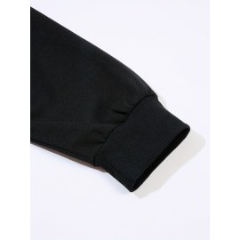 Plus Size Christmas Santa Print Sweatshirt, Casual Long Sleeve Crew Neck Pullover Sweatshirt, Women's Plus Size Clothing