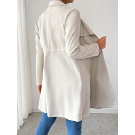 Women'S Stylish Beige Faux Fur Jacket with Long Sleeves - Casual, Elegant, and Versatile for Spring and Fall, Casual Outerwear | Elegant Casualwear | Faux Fur Jacket