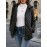 Women's Elegant Lightweight Jacket - Navy Blue Non-Stretch Coat, Machine Washable Outerwear for Office, Formal Events & Everyday Chic - Spring/Fall Transitional Clothing, Office Wear, Sophisticated Style, Structured Fit, Stylish Coat, Stylish Wardrobe