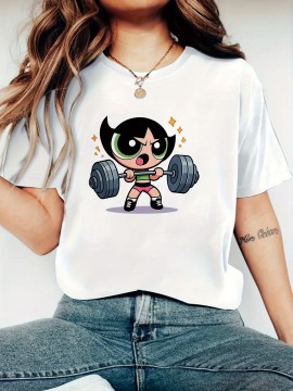 [Graphic Weightlifting Tee] Soft Stretchy Women's Graphic T-Shirt | Bold Weightlifting Design, All-Season Casual Shirt for Gym, Everyday & Party Wear - Machine Washable, Comfortable Fit, Breathable Material, Short Sleeve Tee