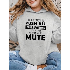 [Plus Size Sweatshirt] Plus Size Women's Casual Sweatshirt | Autumn and Winter Long-Sleeved Pullover with Pockets | Mute S Printed Round Neck